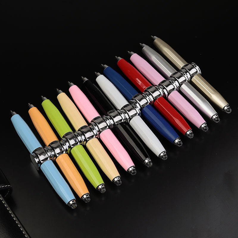 Creative Multi-Function LED Pen Spinning Metal Ballpoint Pen